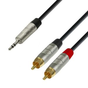 Audio Cable REAN 3.5 mm Jack stereo to 2 x RCA male 3 m High Quality