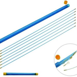 Fibreglass Cable Rod Kit - 12 Piece 10x 1M Rod Pullers