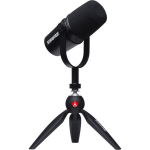 Shure MV7 Podcast Microphone Bundle with Tripod Stand - front view