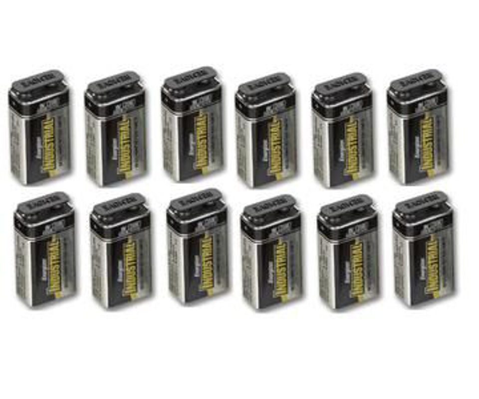 9V Energizer Battery Industrial Pack of 12, 9 V, PP3, Alkaline - front view