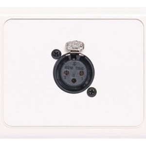 3 Pin XLR Horizontal Microphone Wallplate Dual Cover - front view