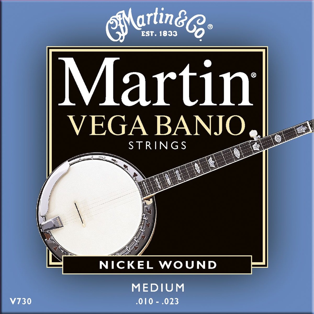 Martin V730 Vega Banjo Strings - 5 String Set, Medium 10-23, Nickel Wound