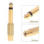6.35mm TS Jack to RCA Adaptor Plug - Gold - front view
