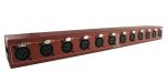 CRFFFX-12 channel female XLR's rackmounted with input and thru etherCON connectors - front view