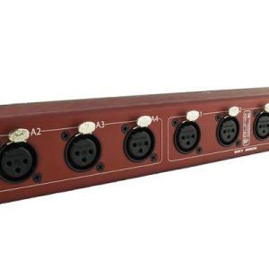 CRFFFX-12 channel female XLR's rackmounted with input  and thru etherCON connectors