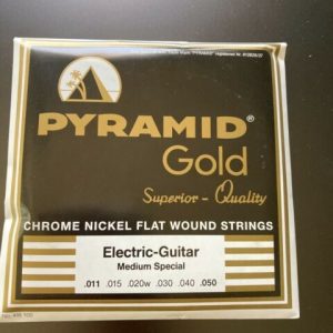PYRAMID Gold Chrome Nickel Flat Wound Medium Electric Guitar Strings 11-48