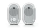JBL 104-BT White Compact Powered Desktop Reference Monitors with Bluetooth - front view