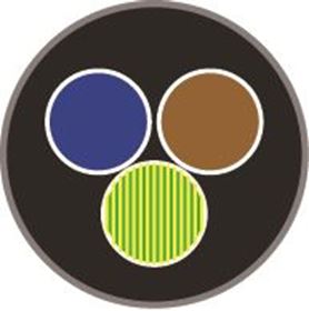 1.5 mm Black Rubber Flex Power Cable 3 Core