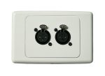 Wall Plate (Clipsal 2000) with 2 Female 3 Pin XLR - front view