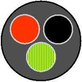 2.5 mm 3 Core Install TPS Circ Black Power Cable