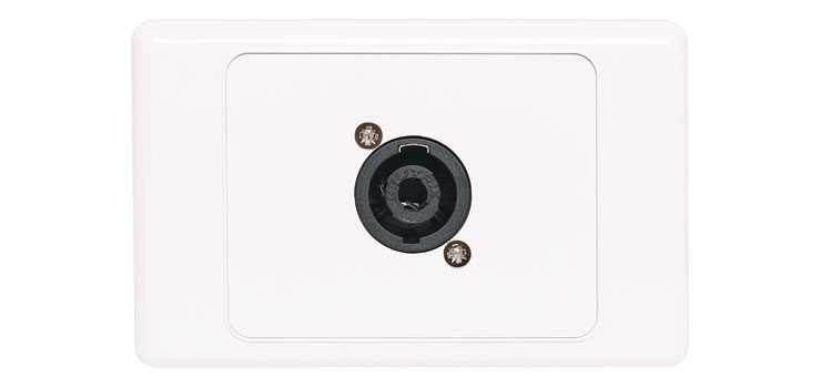4 Pin Neutrik Speakon Horizontal Speaker Wallplate Dual Cover