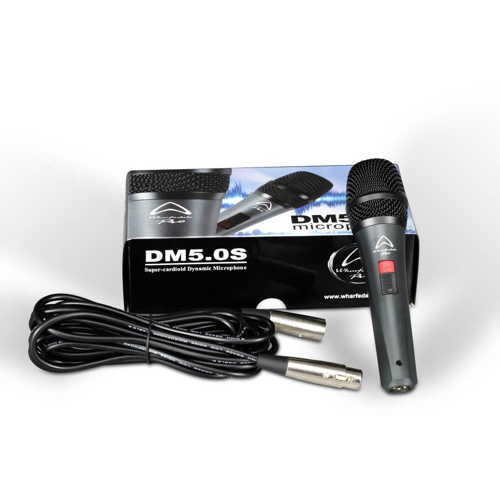 Wharfedale DM5 dynamic mic, switch, XLR Cable incl - front view