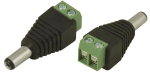 DC Power Connector, 2.1x5.5mm  Plug, Cable Mount, Screw