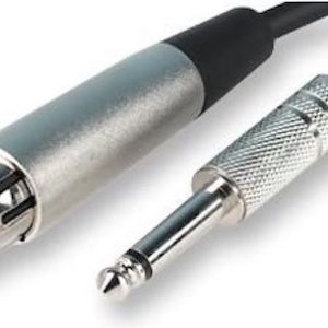 Female XLR to 6.5mm 1/4" Jack TS Microphone Input Cable 1m