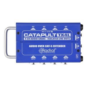 Radial CATAPULT RX4L - 4ch receiver, balanced outs, line-level transformers, uses shielded cat-5