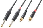 Audio Lead - 2 x Mono Jack to 2 x RCA Male 3 Metres