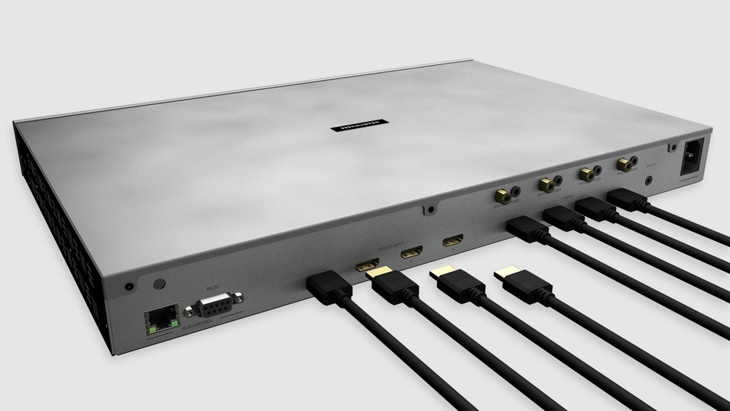 HDANYWHERE MHUBMAX44 HDMI Matrix Switcher, 4 x 4, HDMI 2.0, 18G - front view
