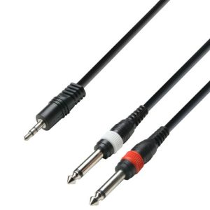 3.5 mm Jack stereo to 2 x 6.3 mm Jack mono 1 m