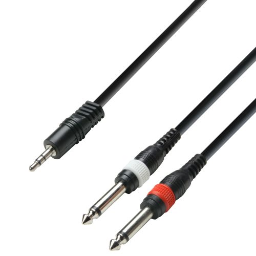 3.5 mm Jack stereo to 2 x 6.3 mm Jack mono 1 m