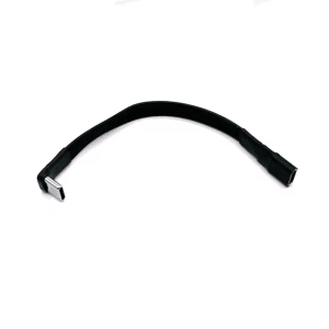 USB-C Straight Female to USB-C Right Angle Up Flat Silicone Charging Cable 1m