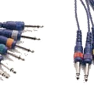 Maximum 8 way, 6.3mm TS jack to 6.3mm TS jack loom (2 conductor), 6 metre