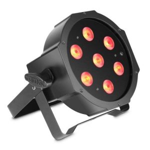 7 x 3 W TRI colour FLAT LED RGB PAR light in black housing