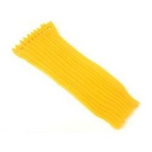 Hook and Loop Cable Tie 15 x 200mm Long - Yellow 10 Pack