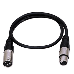1 metre XLR to XLR mic cable, black cable, nickel plated connectors