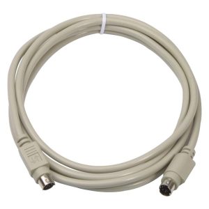 Computer Cable, Mini-DIN Plug, 6 Way (PS/2), Mini-DIN Plug, 6 Way (PS/2), 6.5ft, 2m, Grey