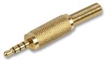 TRRS Plug 3.5mm Gold Plated Contacts Gold Body
