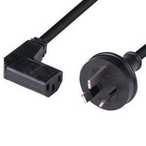 DYNAMIX 2M 3-Pin Plug To Right Angled IEC C13 Female Connector 10A