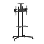 BRATECK 32'-70' Economy TV Stand, Adjustable TV Height With Glass - front view