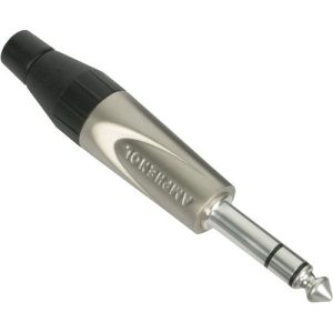Amphenol in-line stereo, 6.3mm jack, nickel metal connector
