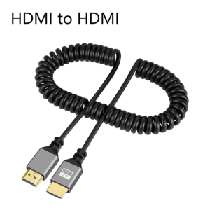 Male HDMI to Male HDMI Coiled Cable 2m