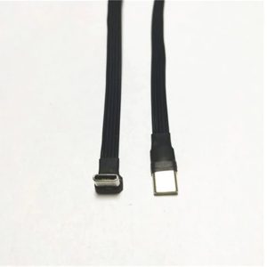 USB-C to USB-C Right Angle Up Flat Silicone Charging Cable 1.5m