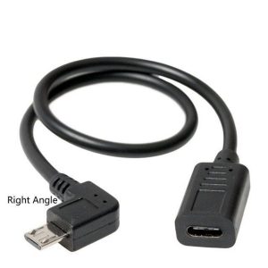 Right Angle Micro USB to USB-C Cable - 30cm