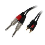 Maximum 2 x RCA to 2 x 6.3mm jack cable, 2 metre, 4/4mm - front view