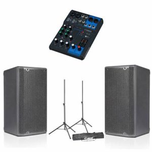 Opera Speaker Kit With  10" Powered Speakers & Free Stands and mixer