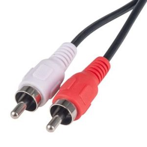 DYNAMIX 20m RCA Audio Cable 2 RCA To 2 RCA Plugs, Coloured Red & White