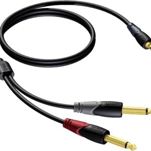 Procab CLA713/3 – 3.5 mm Stereo Jack to Dual 6.3 mm Mono Jack Cable (3 m)