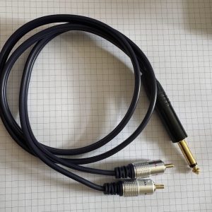 Y Cable 1/4 in TS to Dual RCA Lead 2m
