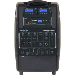 Helix 158x, 150 watt (100 watt RMS) 8" full range, portable PA system with built-in Bluetooth/SD/USB Player Recorder. With 1 x Wireless Receiver