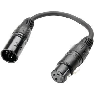 Adapter DMX Cable | Adam Hall® XLR 3-pole Female x XLR 5-pole Male | 0.2 m - front view