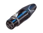 FEMALE 3-PIN LINE CONNECTOR BLACK/SILVER PINS