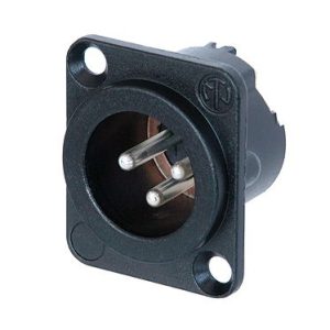 MALE 3-PIN DLX-SERIES WITH SOLDER TERMINALS & LATCH WITH BLACK BODY & SILVER PINS