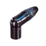 3-PIN RIGHT ANGLE MALE BLACK/SILVER PINS - front view