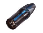 Neutrik NC3MXX 3-Pin Male XLR Connector Black/Silver - front view