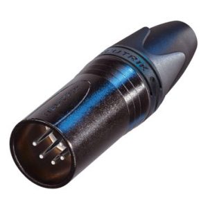 MALE 5-PIN LINE CONNECTOR BLACK/SILVER PINS