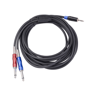3.5mm TRS to 1/4" TS Dual Jack Aux Lead 3m
