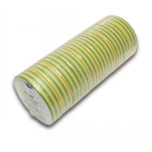 Nitto Insulation Tape 20m x 19mm - Green & Yellow 10 Pack